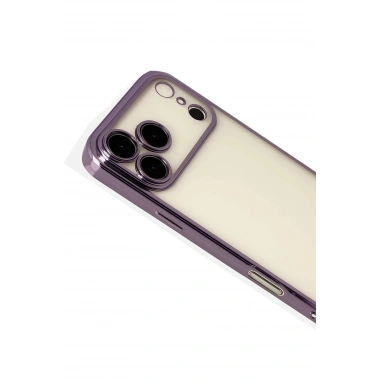 Mey İthalat®   iPhone 17 Pro Max  Lensli Silikon - Mor