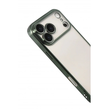 Mey İthalat®   iPhone 17 Pro Max  Lensli Silikon - Yeşil