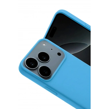 Mey İthalat®   iPhone 17 Pro Max Nano içi Kadife Silikon - Mavi