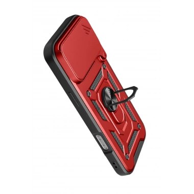 Mey İthalat®   iPhone 17 Pro Max Pars Lens Yüzüklü Silikon - Kırmızı