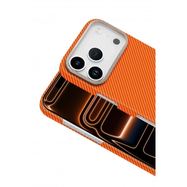 Mey İthalat®   iPhone 17 Pro Max Vega Magsafe Kapak - Turuncu