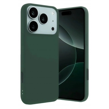Mey İthalat®   iPhone 17 Pro Nano içi Kadife Silikon - Koyu Yeşil