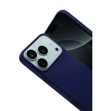 Mey İthalat®   iPhone 17 Pro Nano içi Kadife Silikon - Lacivert