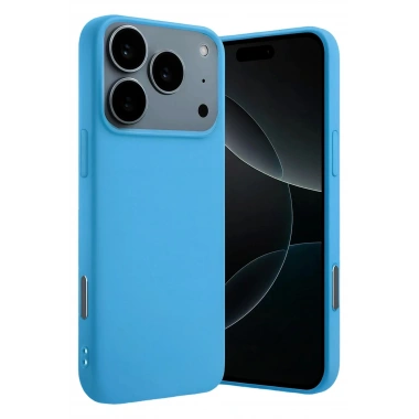 Mey İthalat®   iPhone 17 Pro Nano içi Kadife Silikon - Mavi