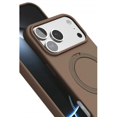 Mey İthalat®   iPhone 17 Pro Regal Magsafe Standlı Kapak - Çöl Titanyum