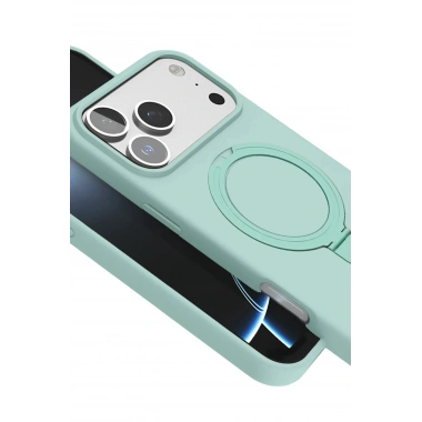 Mey İthalat®   iPhone 17 Pro Regal Magsafe Standlı Kapak - Su Yeşili
