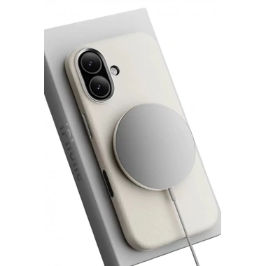 Mey İthalat® iPhone 17 Wonder Deri Magsafe Kapak - Beyaz