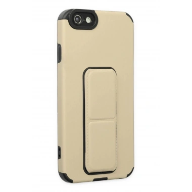 Mey İthalat® iPhone 6 Kılıf Mega Standlı Silikon - Gold