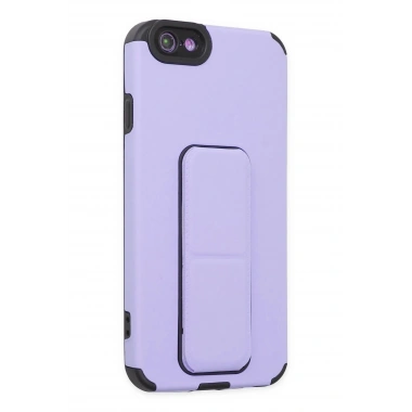 Mey İthalat® iPhone 6 Kılıf Mega Standlı Silikon - Lila
