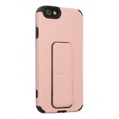 Mey İthalat® iPhone 6 Kılıf Mega Standlı Silikon - Pudra