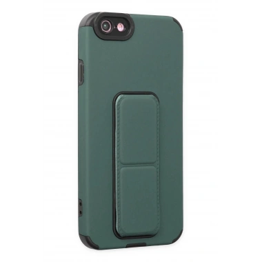 Mey İthalat® iPhone 6 Kılıf Mega Standlı Silikon - Yeşil