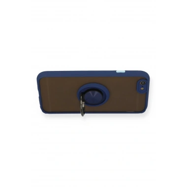Mey İthalat®  iPhone 6 Kılıf Montreal Yüzüklü Silikon Kapak - Lacivert