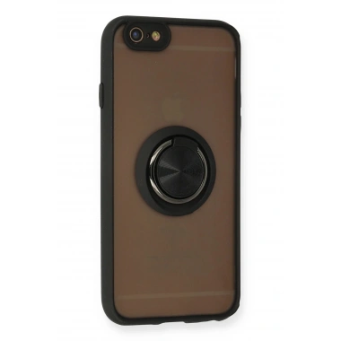 Mey İthalat®  iPhone 6 Kılıf Montreal Yüzüklü Silikon Kapak - Siyah