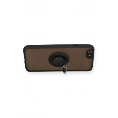 Mey İthalat®  iPhone 6 Kılıf Montreal Yüzüklü Silikon Kapak - Siyah