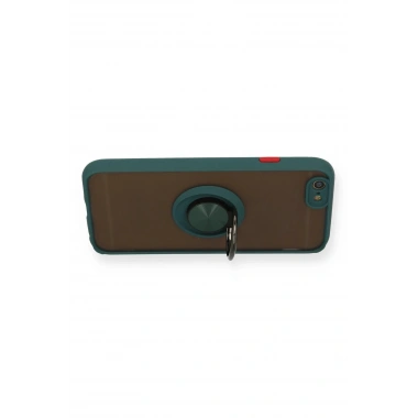 Mey İthalat®  iPhone 6 Kılıf Montreal Yüzüklü Silikon Kapak - Yeşil
