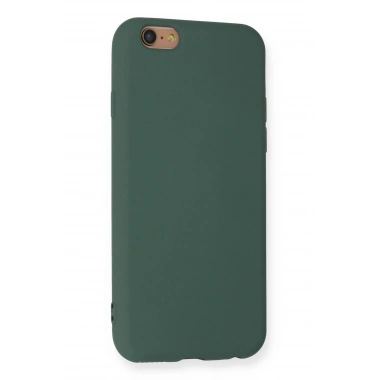 Mey İthalat®  iPhone 6 Kılıf Nano içi Kadife Silikon - Koyu Yeşil