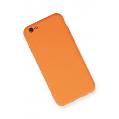 Mey İthalat®  iPhone 6 Kılıf Nano içi Kadife Silikon - Turuncu