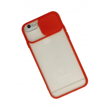 Mey İthalat® iPhone 6 Kılıf Palm Buzlu Kamera Sürgülü Silikon - Kırmızı