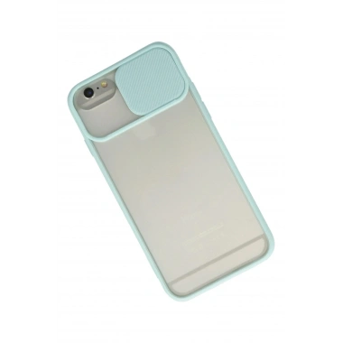 Mey İthalat® iPhone 6 Kılıf Palm Buzlu Kamera Sürgülü Silikon - Turkuaz