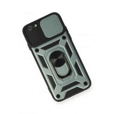 Mey İthalat®  iPhone 6 Kılıf Pars Lens Yüzüklü Silikon - Yeşil