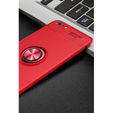 Mey İthalat® iPhone 6 Kılıf Range Yüzüklü Silikon - Kırmızı