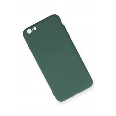 Mey İthalat®  iPhone 6 Plus Kılıf Nano içi Kadife Silikon - Koyu Yeşil