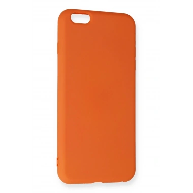 Mey İthalat®  iPhone 6 Plus Kılıf Nano içi Kadife Silikon - Turuncu