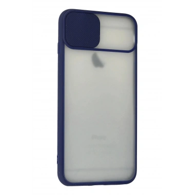 Mey İthalat® iPhone 6 Plus Kılıf Palm Buzlu Kamera Sürgülü Silikon - Lacivert