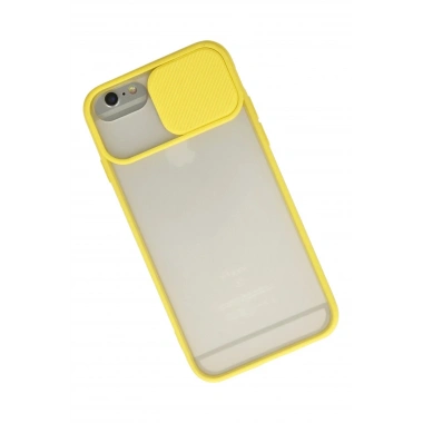 Mey İthalat® iPhone 6 Plus Kılıf Palm Buzlu Kamera Sürgülü Silikon - Sarı