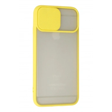 Mey İthalat® iPhone 6 Plus Kılıf Palm Buzlu Kamera Sürgülü Silikon - Sarı