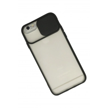 Mey İthalat®  iPhone 6 Plus Kılıf Palm Buzlu Kamera Sürgülü Silikon - Siyah