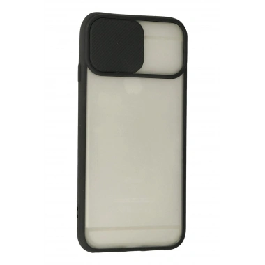 Mey İthalat®  iPhone 6 Plus Kılıf Palm Buzlu Kamera Sürgülü Silikon - Siyah