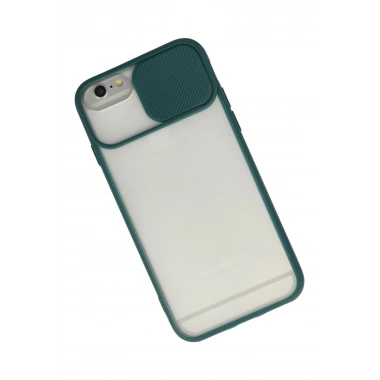 Mey İthalat® iPhone 6 Plus Kılıf Palm Buzlu Kamera Sürgülü Silikon - Yeşil