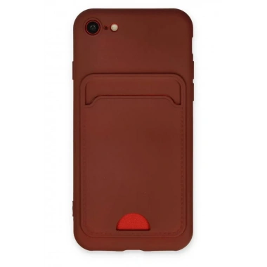 Mey İthalat®   iPhone 7 Kılıf Kelvin Kartvizitli Silikon - Bordo
