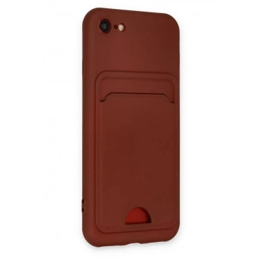 Mey İthalat®   iPhone 7 Kılıf Kelvin Kartvizitli Silikon - Bordo