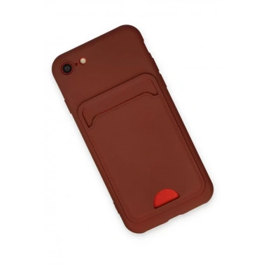 Mey İthalat®   iPhone 7 Kılıf Kelvin Kartvizitli Silikon - Bordo