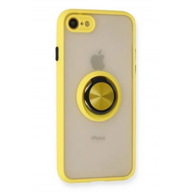 Mey İthalat®  iPhone 7 Kılıf Montreal Yüzüklü Silikon Kapak - Sarı