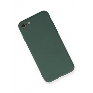 Mey İthalat®  iPhone 7 Kılıf Nano içi Kadife Silikon - Koyu Yeşil