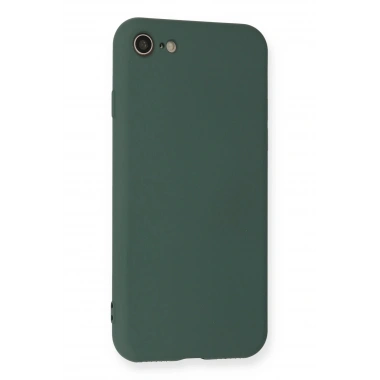 Mey İthalat®  iPhone 7 Kılıf Nano içi Kadife Silikon - Koyu Yeşil