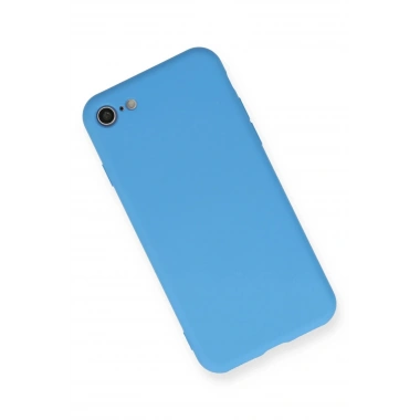Mey İthalat®  iPhone 7 Kılıf Nano içi Kadife Silikon - Mavi