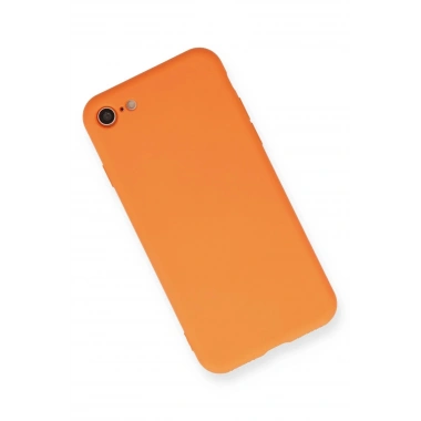 Mey İthalat®  iPhone 7 Kılıf Nano içi Kadife Silikon - Turuncu