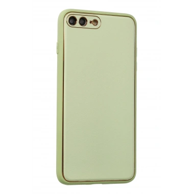 Mey İthalat®  iPhone 7 Plus Kılıf Coco Deri Silikon Kapak - Açık Yeşil
