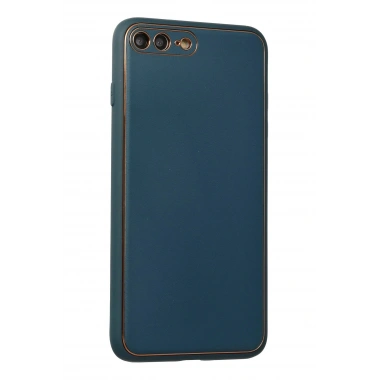Mey İthalat®  iPhone 7 Plus Kılıf Coco Deri Silikon Kapak - Mavi