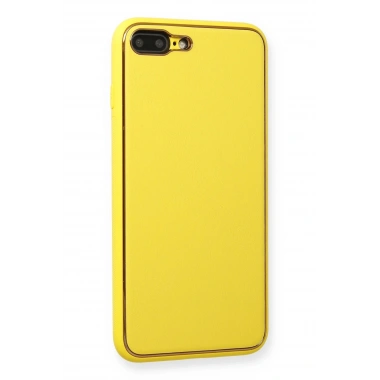 Mey İthalat®  iPhone 7 Plus Kılıf Coco Deri Silikon Kapak - Sarı