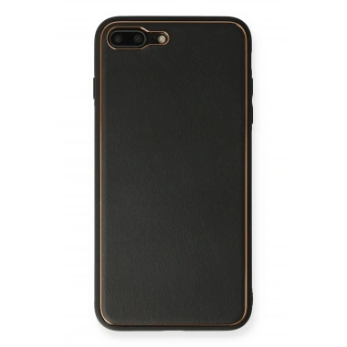Mey İthalat®  iPhone 7 Plus Kılıf Coco Deri Silikon Kapak - Siyah