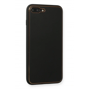 Mey İthalat®  iPhone 7 Plus Kılıf Coco Deri Silikon Kapak - Siyah