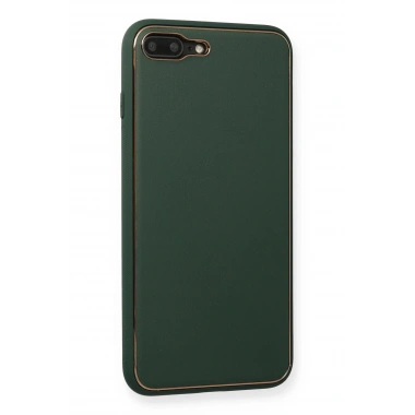 Mey İthalat®  iPhone 7 Plus Kılıf Coco Deri Silikon Kapak - Yeşil