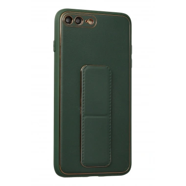 Mey İthalat®  iPhone 7 Plus Kılıf Coco Deri Standlı Kapak - Yeşil