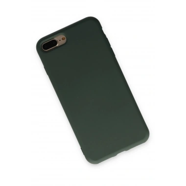 Mey İthalat®  iPhone 7 Plus Kılıf Nano içi Kadife Silikon - Koyu Yeşil