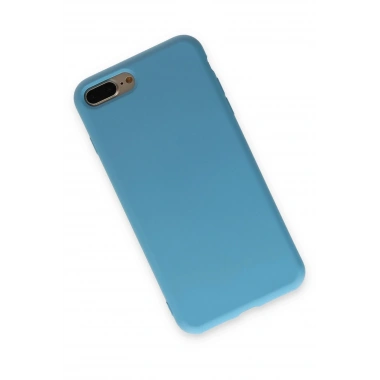 Mey İthalat®  iPhone 7 Plus Kılıf Nano içi Kadife Silikon - Mavi